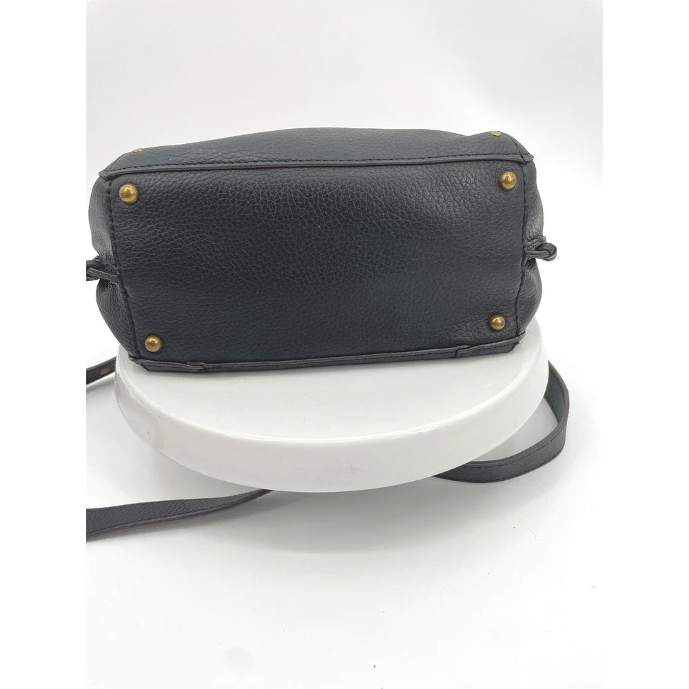 American Leather Co Luca Crossbody Bag Womens Medium Black Pebbled Leather Boho
